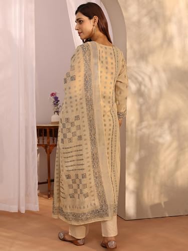 Libas Printed Linen Straight Kurta Set for Women (401413S)