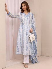 Libas printed silk blend straight kurta set for women, featuring a two-piece western style kurti and bottom ensemble.