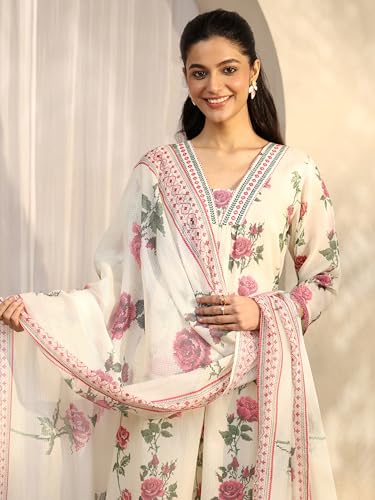 Libas Printed Silk Blend A-Line Kurta Set For Women (401416S)