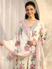 Libas Printed Silk Blend A-Line Kurta Set For Women (401416S)