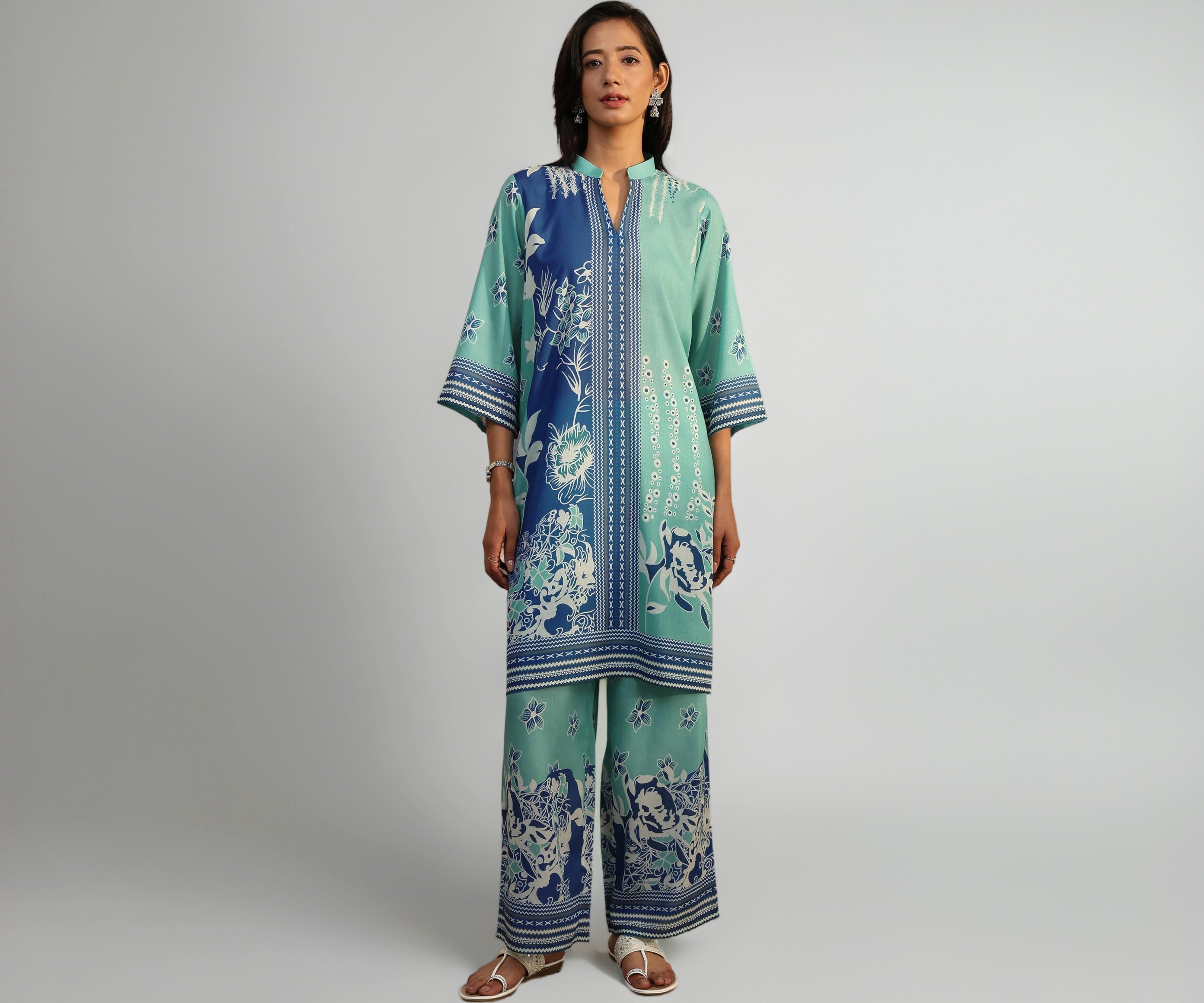 Libas Printed Cotton Blend Straight Co-Ord Set For Women (401493S)