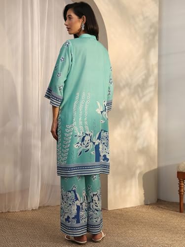 Libas Printed Cotton Blend Straight Co-Ord Set For Women (401493S)