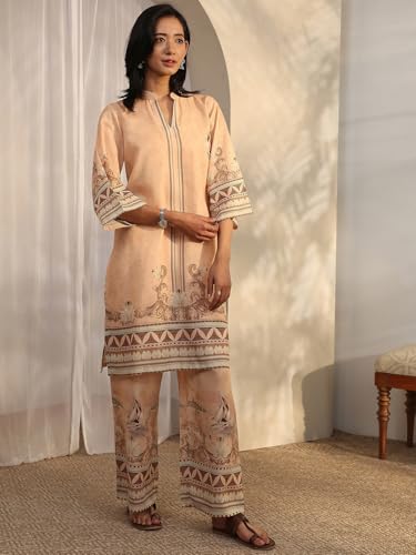 Libas Printed Cotton Blend Straight Co-Ord Set For Women (401496S)