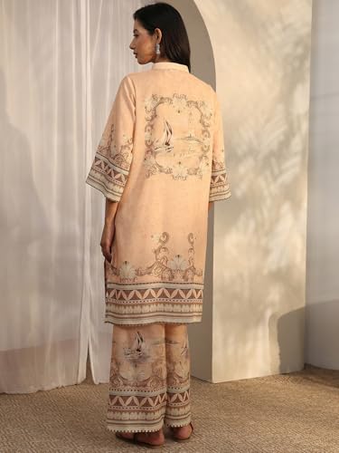 Libas Printed Cotton Blend Straight Co-Ord Set For Women (401496S)