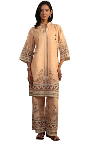 Libas Printed Cotton Blend Straight Co-Ord Set For Women (401496S)