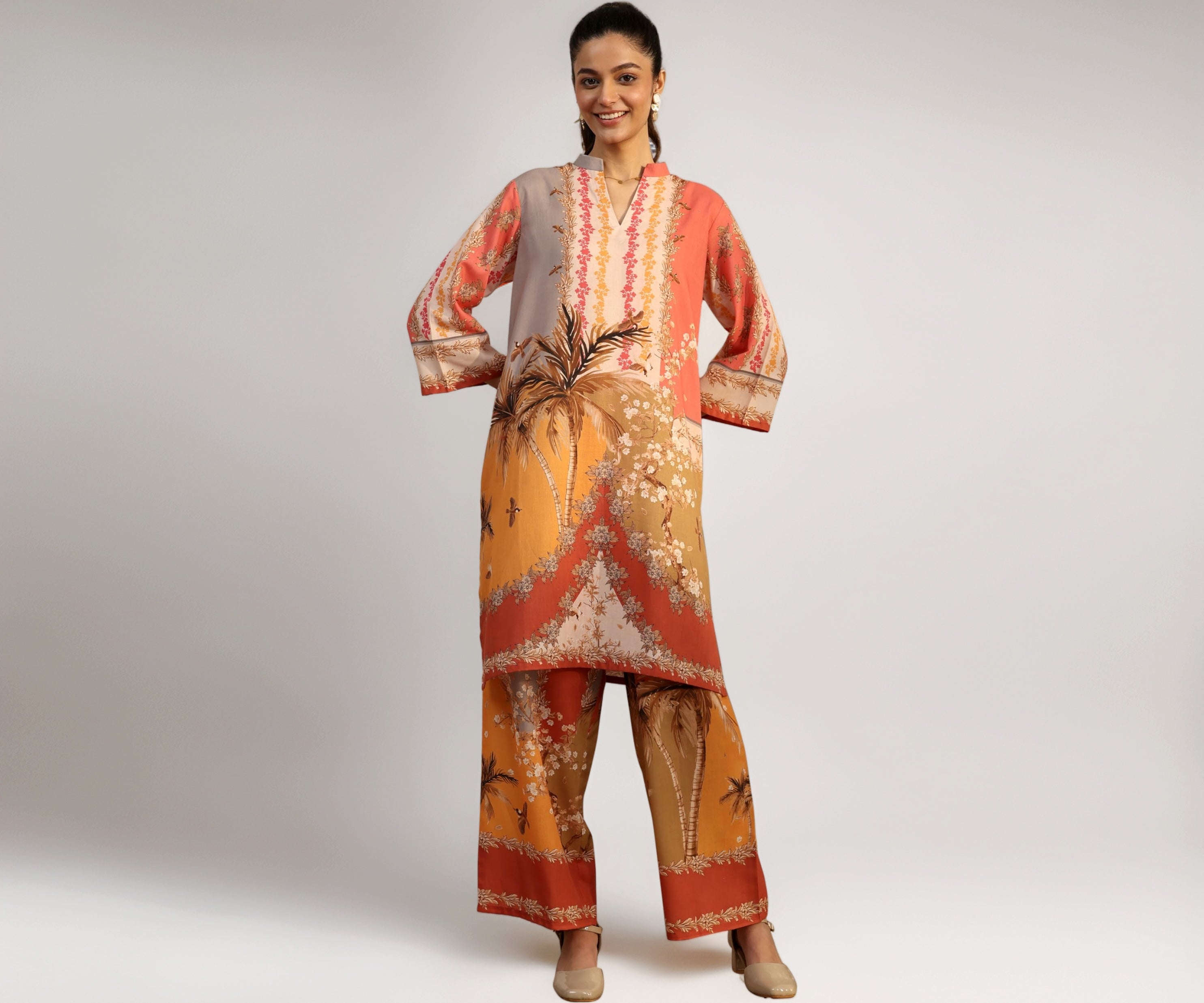 Libas Printed Straight Co-Ord Set For Women (401499S)