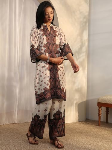 Libas Printed Cotton Blend Straight Co-Ord Set For Women (401501S)