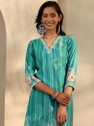 Libas Printed Silk Blend Straight Kurta Set For Women (401527S)