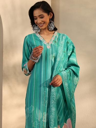 Libas Printed Silk Blend Straight Kurta Set For Women (401527S)