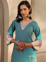 Libas Printed Silk Blend Straight Kurta Set For Women (401528M)