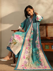 Libas Printed Silk Blend Straight Kurta Set For Women (401528M)