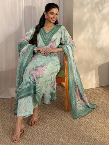 Libas Printed Cotton Blend Straight Kurta Set For Women
