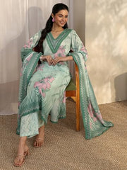 Libas Printed Cotton Blend Straight Kurta Set For Women