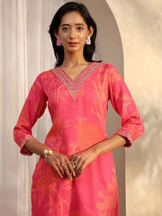 Libas Printed Linen Straight Kurta Set For Women