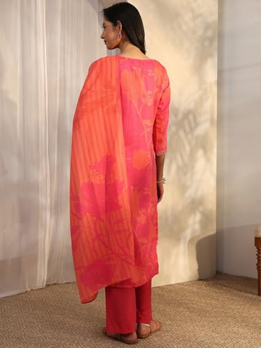 Libas Printed Linen Straight Kurta Set For Women