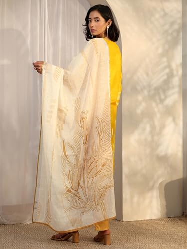 Libas Printed Linen Straight Kurta Set For Women