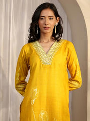 Libas Printed Linen Straight Kurta Set For Women