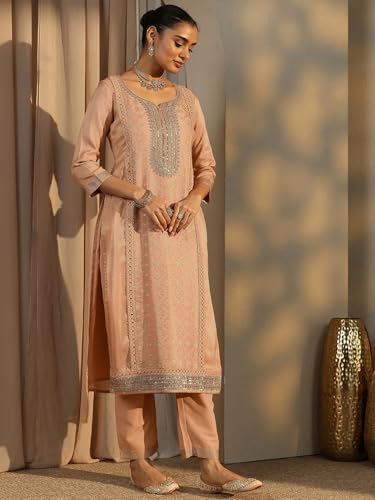 Libas Embroidered Silk Blend Straight Kurta Sets For Women 99952AS