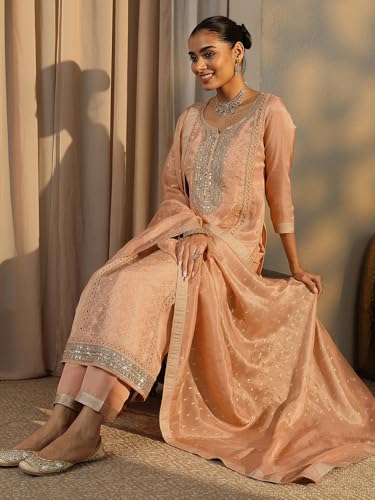 Libas Embroidered Silk Blend Straight Kurta Sets For Women 99952AS