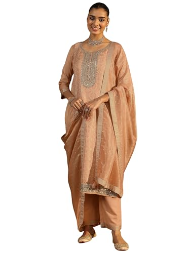 Libas Embroidered Silk Blend Straight Kurta Sets For Women 99952AS