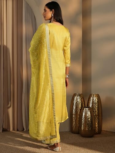 Libas Woven Design Silk Blend Straight Kurta Set For Women (99955AS)