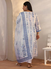 Plue Size Extra Love By Libas Printed Kota Straight Kurta Set For Women (500564-3XL)