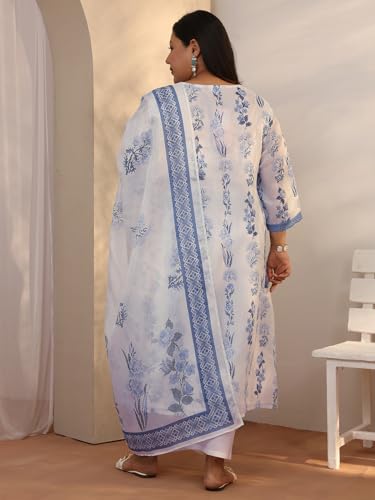 Plue Size Extra Love By Libas Printed Kota Straight Kurta Set For Women (500564-3XL)