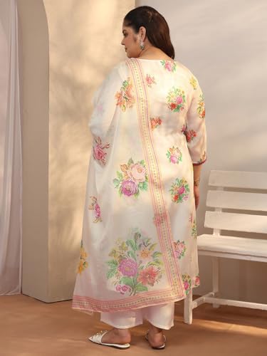 Plue Size Extra Love By Libas Printed Kota Straight Kurta Set For Women (500565-3XL)