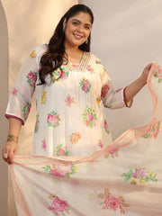 Plue Size Extra Love By Libas Printed Kota Straight Kurta Set For Women (500565-3XL)