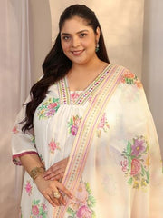 Plue Size Extra Love By Libas Printed Kota Straight Kurta Set For Women (500565-3XL)