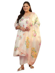 Plue Size Extra Love By Libas Printed Kota Straight Kurta Set For Women (500565-3XL)
