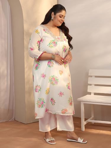 Plue Size Extra Love By Libas Printed Kota Straight Kurta Set For Women (500565-3XL)