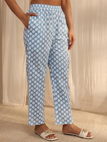 Gerua By Libas Printed Cotton Straight Kurta With Trousers and Dupatta-93175S