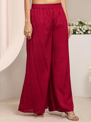 Libas Embroidered Silk Blend Straight Kurta With Palazzo and Dupatta