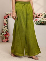 Libas Embroidered Silk Blend Straight Kurta With Palazzo and Dupatta