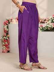 Libas Embroidered Silk Blend Straight Kurta With Trouser and Dupatta
