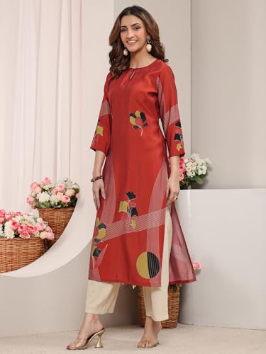 Libas Printed Silk Blend Straight Kurta