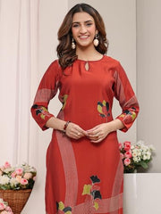 Libas Printed Silk Blend Straight Kurta