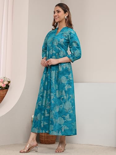 Libas Printed Cotton Fit and Flared Dress