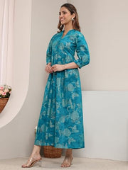 Libas Printed Cotton Fit and Flared Dress