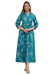 Libas Printed Cotton Fit and Flared Dress