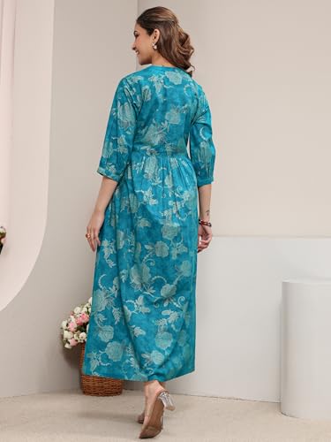 Libas Printed Cotton Fit and Flared Dress