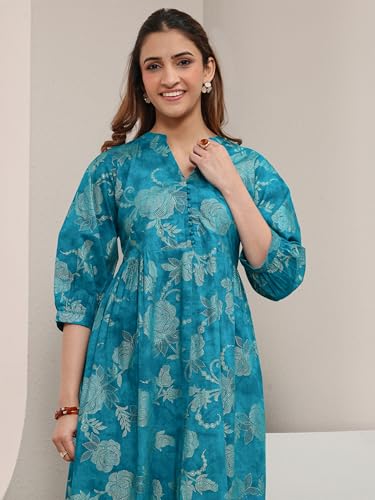Libas Printed Cotton Fit and Flared Dress