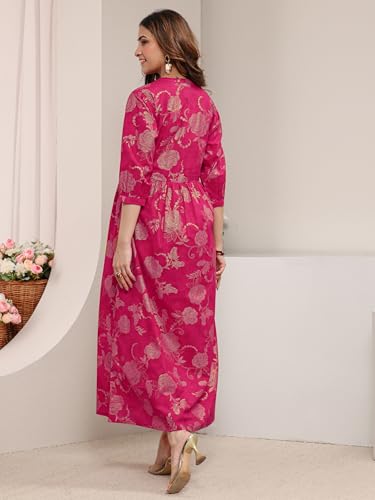 Libas Printed Cotton Fit and Flared Dress
