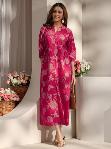 Libas Printed Cotton Fit and Flared Dress