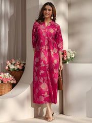 Libas Printed Cotton Fit and Flared Dress