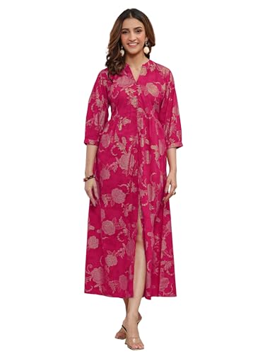 Libas Printed Cotton Fit and Flared Dress