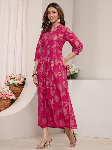 Libas Printed Cotton Fit and Flared Dress