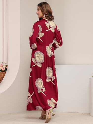 Libas Printed Silk Blend Fit and Flared Dress