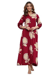 Libas Printed Silk Blend Fit and Flared Dress